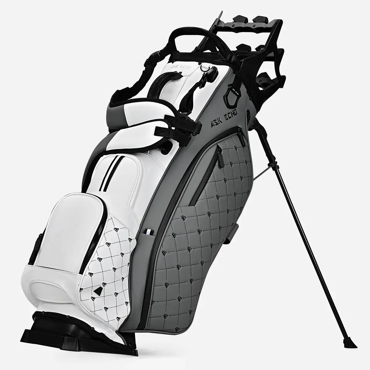 ASKECHO T-LOCK Pro Hybrid Stand Bag - Golf Clubs Compatible, Magnetic Pockets, Carbon Legs, Cold Drink Sleeve