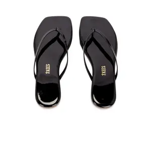 TKEES Square Toe Lily Sandal in Licorice