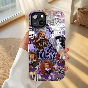 Monster High Anime Diva Cartoon Mobile iPhone Case. Heavy-Duty Dual-Layer PBT+TPU Protective Case, Works with iPhone 16/15/14/13/12/11 Pro Max/Plus