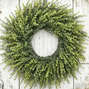 Artificial Yellowwood Front Door Hanging Wreath, Fake Plant Decoration, Home Decor for Spring Summer Seasons