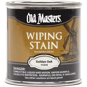 212 MAIN Old Masters 11216 Multipurpose Slow-Dry Wood Oil-Based Paint - 0.5 pt Golden Oak Wiping Stain, 240 VOC, for Automotive & Motorcycle Paint Care