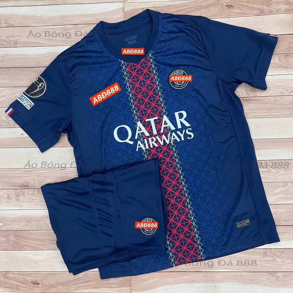 PSG Football Club Kit 25/26 - Premium Textured Polyester Fabric - FULL LOGO
