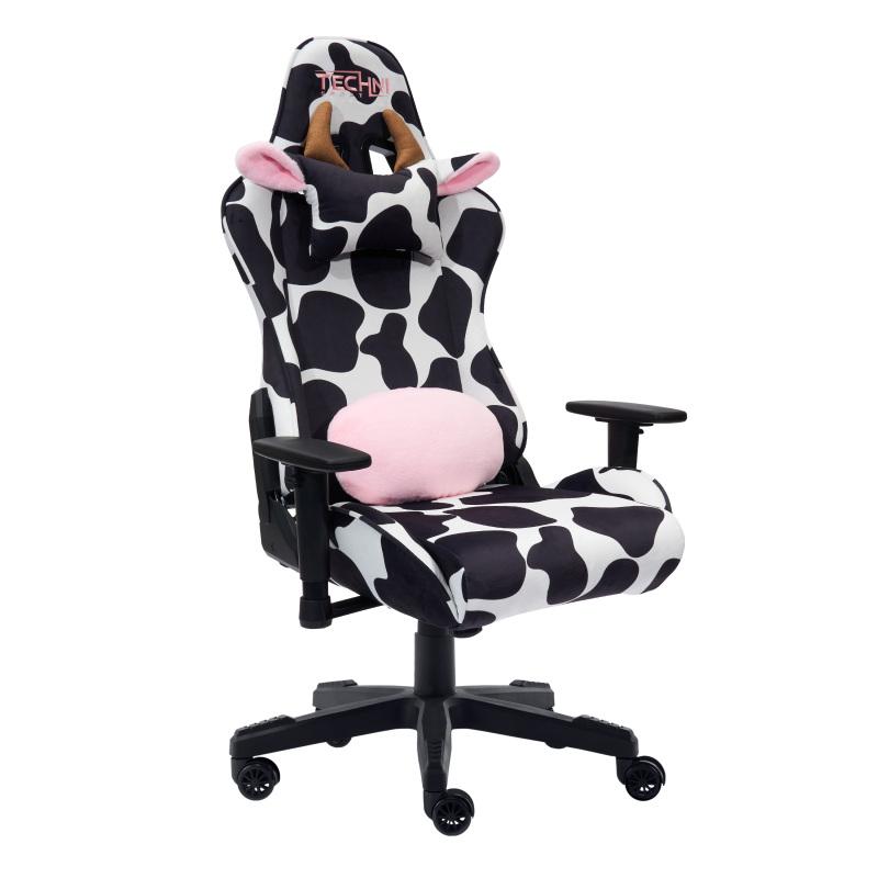 COW Print Gaming Chair, Comfortable Video Gaming Desk Chair, Office Chair