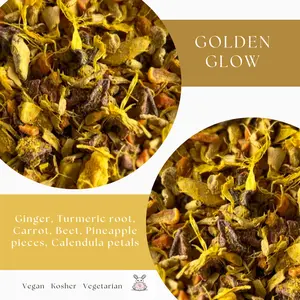 Golden Glow ~ Herbal Tea Blend - Ginger Turmeric tea herbal beverage