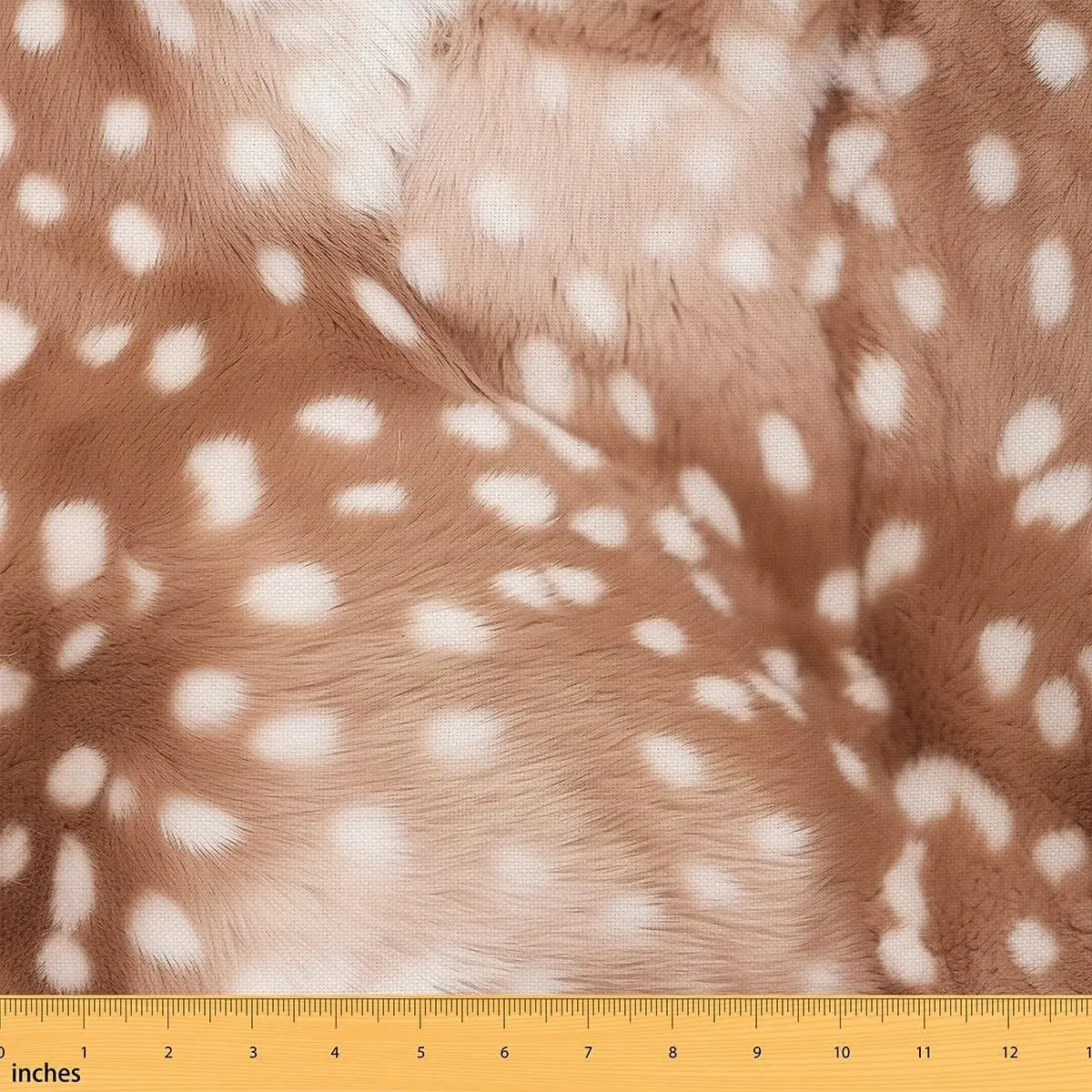 Deer Print Fabric Deer Fur Pattern White Spots Brown Skin Print Upholstery Chairs Fabric （No Real Fur）,Soft Flannel