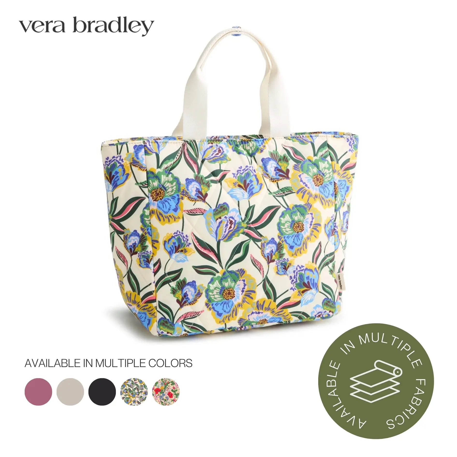 Vera Bradley Lunch Tote | Insulated Lunch Bag in Premium Cotton & Featherweight | Multiple Colors & Prints