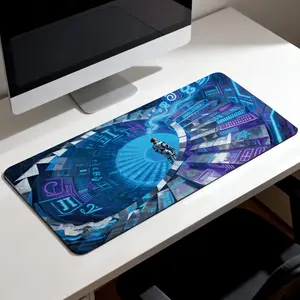 LIVEKEY Mechanical Tech Spiral Staircase Gaming Mouse Pad with Non-Slip Rubber Base  High-Durability Stitched Edges  Smooth Surface for Precision Control  Extra Large 31.5x15.75in Desk Mat for PC Gamer Setup​