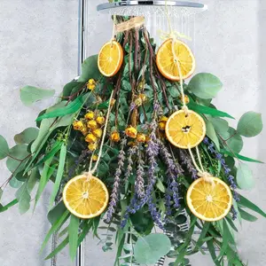 105 PCS Mixed 6 Kinds Dried Eucalyptus & Lavender Flowers Bundle for Shower,17''Natural Real Fresh Preserved Eucalyptus Leaves and Lemon Shower Hanging Plants, Home Bathroom Decor