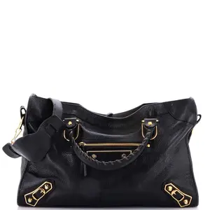 Pre-owned Balenciaga Leather Top Handle Bags City Classic Metallic Edge Bag Medium by Rebag