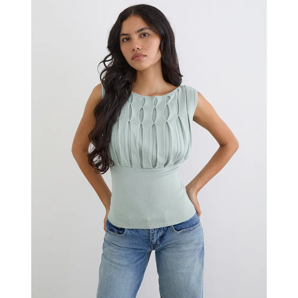 Tapasya Top in Shimmer Lurex Mint Green