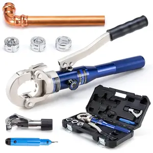 Copper Tube Fittings Hydraulic Pipe Crimping Tool with 1/2",3/4" and 1" Jaw Copper Pipe Press  Pressing Pliers, with Pipe