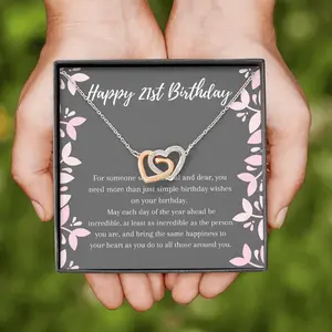 Birthday Gift Necklace : Happy 21st Birthday Gift for Her I 21st Birthday Gift for Women I Friend 21st Birthdayr, Anniversary Gift, Necklace Jewelry With Message Card & Box