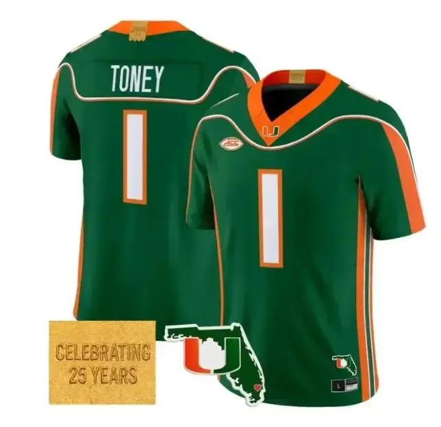 [ Flash Sale ] Malachi Toney Jersey #1 2001 Throwback 2026 Premium Green All Stitched Jersey , Series Top Player Hurricanes Miami Gameday Sports Fan Apparel, Streetwear Collection Miami Fan Gift