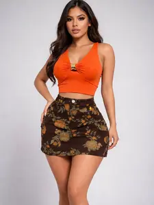 Bri Flower Print Skirt