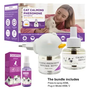 Cat Calming Spray Natural Ingredients Clinically Proven for Home & Travel Soothes Cats Effectively with Pheromones for 4-5 Hours of Calmness diffuser refill