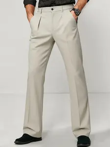 Men's Micro-Flared Business Pants, Stretchy Formal Wear for Meetings, Weddings, Office, Light Luxury Dates, Versatile Business