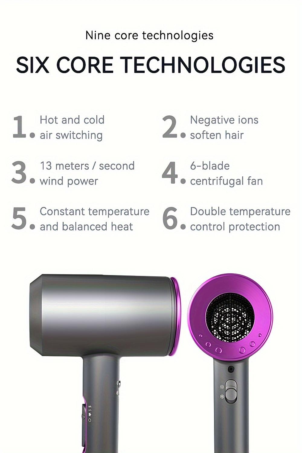 AKJ Wave Dryer D089 1800W Professional Ionic Hair Dryer with 2 Concentrator Nozzle & 1 Diffuser, Lightweight & Portable, 12 x 4.54 x 3.64 Inches