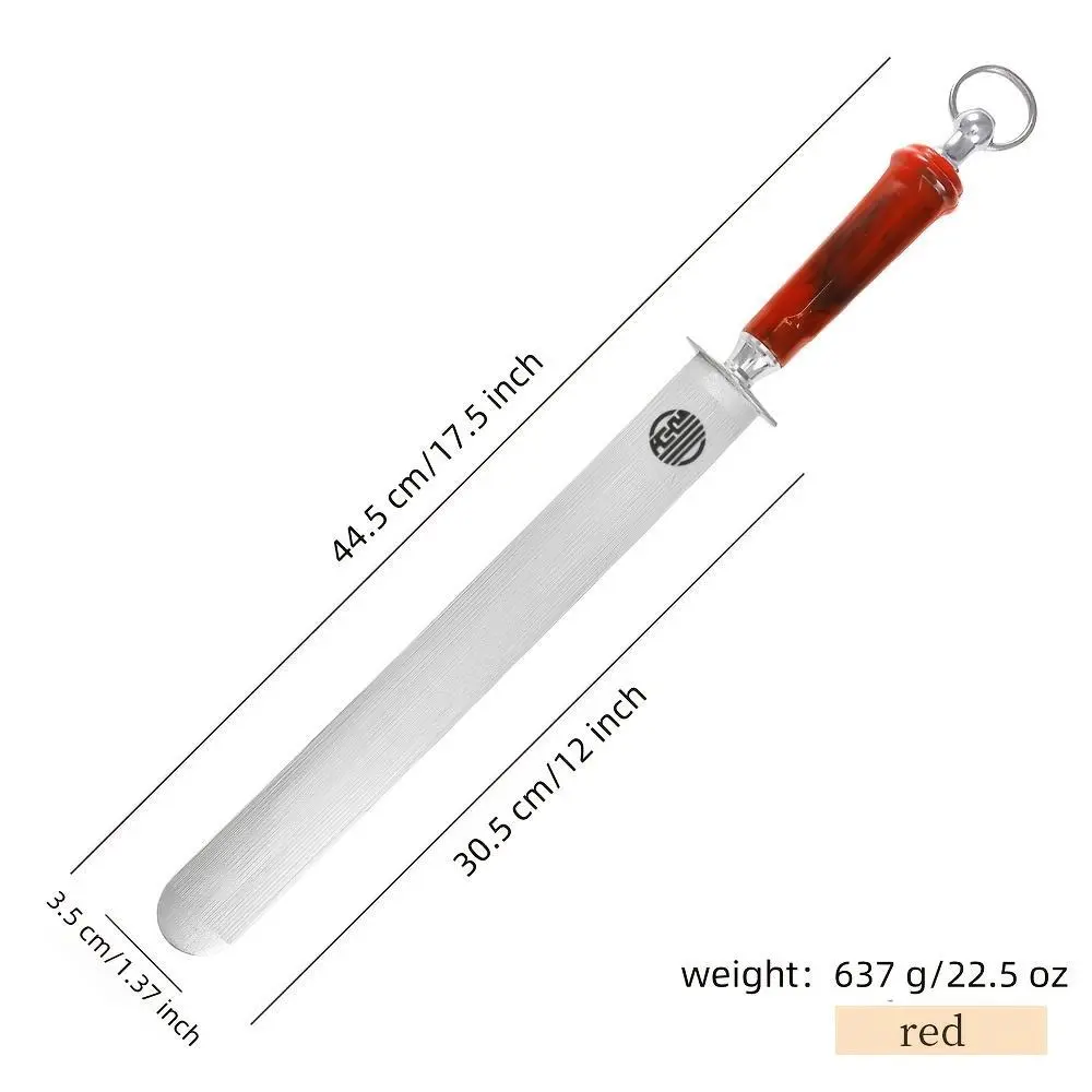 2025 New Design 12-Inch (35mm Wide) Oversize Flat Steel Knife Sharpener for Knives - Heavy-Duty Honing Rod, No Electricity Needed, Durable Metal, Ergonomic ABS Handle, Kitchenware for Home, Commercial Kitchens