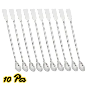 10Pcs Stainless Steel Micro Lab Sampling Scoop Spatulas Combination Reagent Spoon Laboratory Supplies (2 in 1) - Home Improvement.