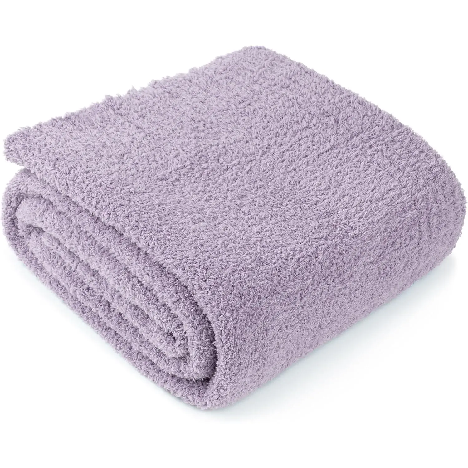 Super Soft Throw Blanket for Couch, Fluffy Cozy Lightweight Purple Blanket, Large Fuzzy Warm Knit Blanket for Bed Sofa, Lavender Lilac, 60x80