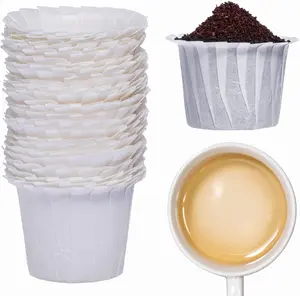 100 Disposable Coffee Filters - Keurig Paper Filters for K Cup - Fits Keurig Brewers, K Supreme, K Slim and Ninja Reusable K-Cup Coffee Pods - Single Serve Filter, Sediment-Free, White