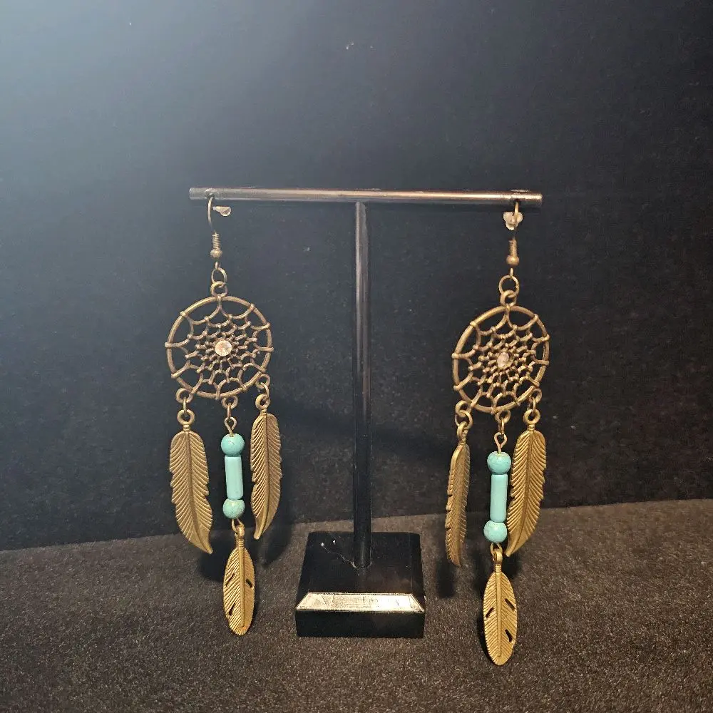 Brass Dreamcatcher Earrings