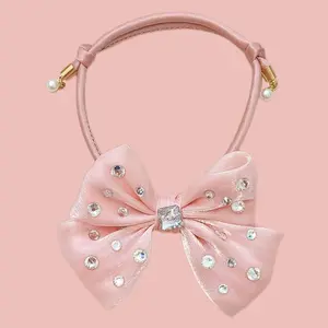 Mocha Dot Ties The Knot Bowtie (adjustable) - MD/ LRG - Pretty in Pink