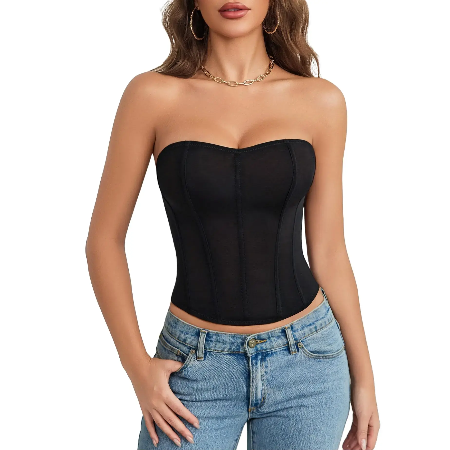Avidlove Corset Tops for Women Mesh Strapless Bustier Boned Tie Back Top Going Out Party Tops Lingerie Avidlove Corset Tops for Women Mesh Strapless Bustier Boned Tie Back Top Going Out Party Tops Lingerie