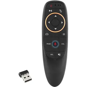 Air Mouse Remote Control, 2.4 GHz Wireless Voice Remote with IR Learning. Connect Wirelessly via USB Receiver. For PC, Android TV Box, Laptop, Projector (Windows, Android, Mac OS)