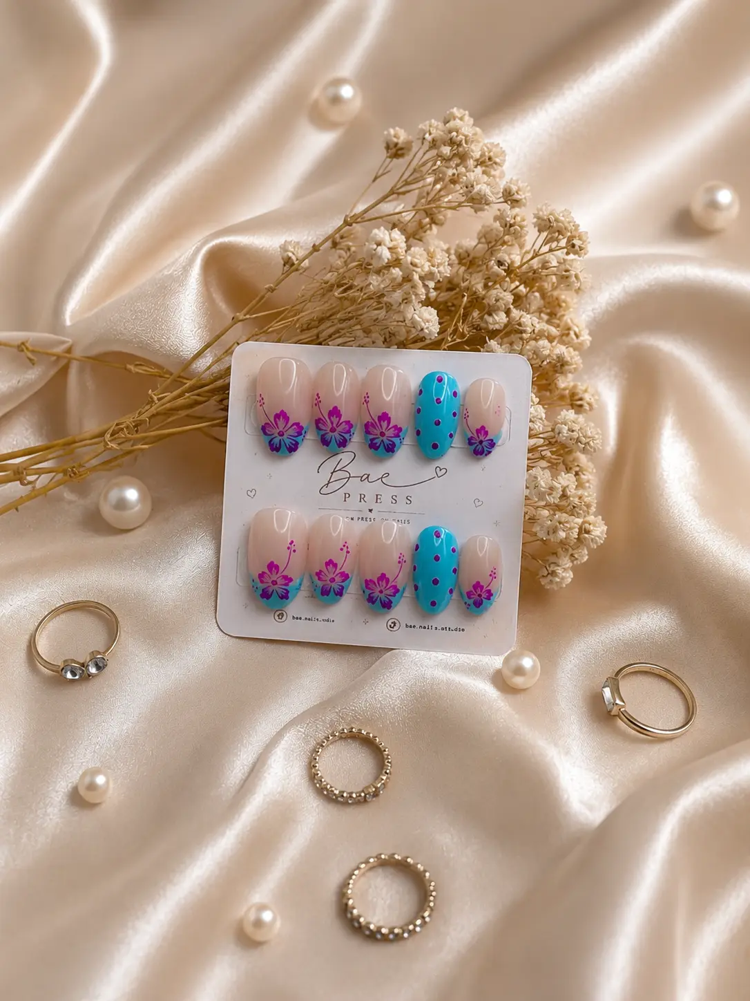 Mint Sakura | Luxury Handmade Gel Press-On Nails