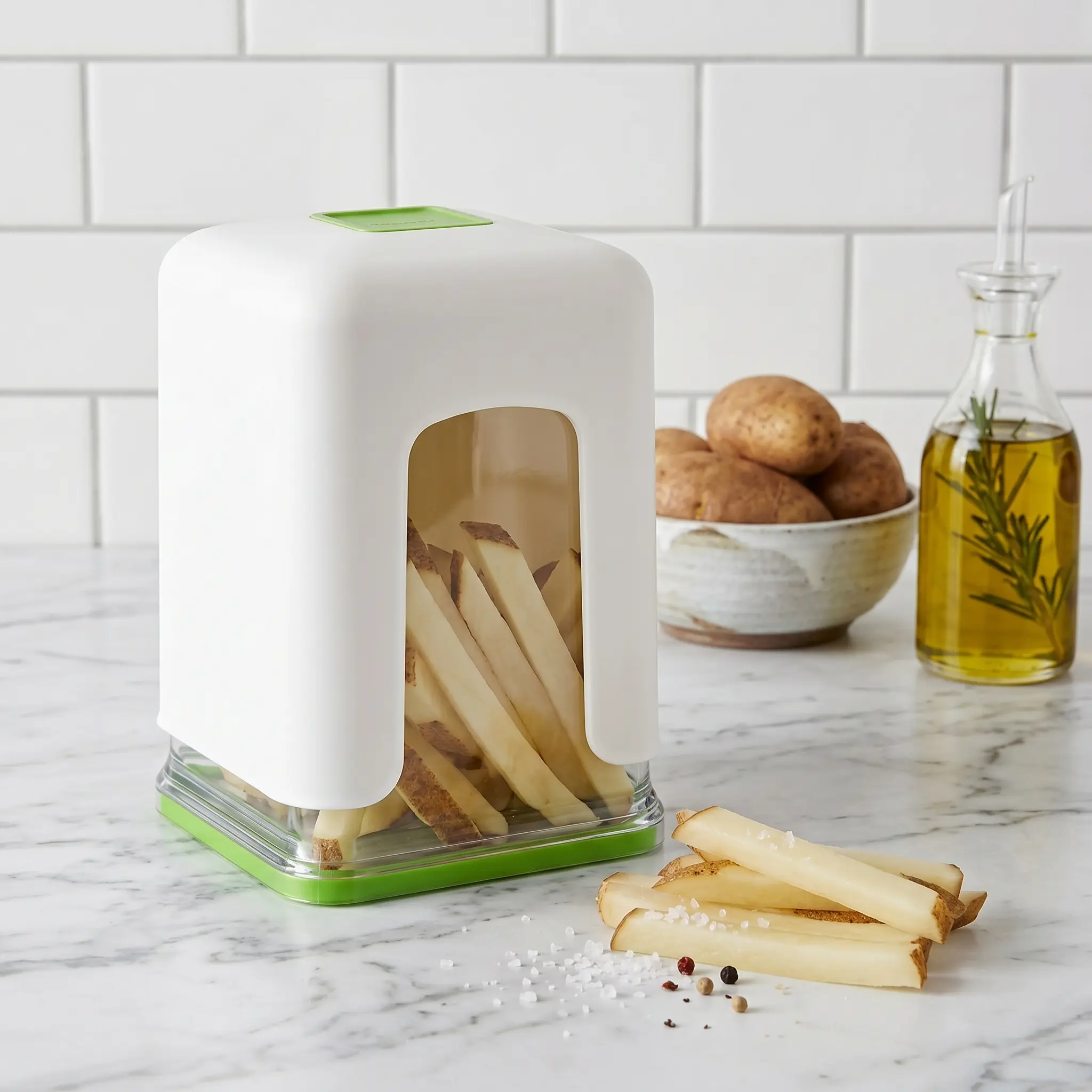 Heavy Duty Fry Cutter Potato Slicer with Stainless Steel Blades BPA Free French Fry Maker