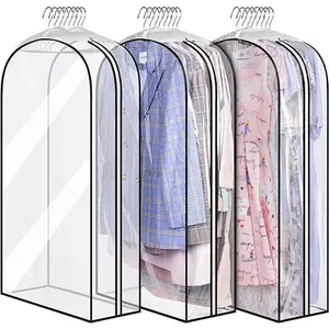 3pcs Transparent Pe Dustproof Bags for Clothes Storage, Thickened Large Space-Saving Design, Durable Clothing Protector Covers