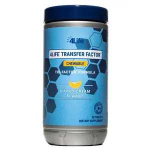 4Life Transfer Factor Chewable Tri-Factor Formula - Immune Support with Extracts of Cow Colostrum and Chicken Egg Yolk - Citrus Cream Flavor - 90 Chewable Tablets  Immune Support Capsules