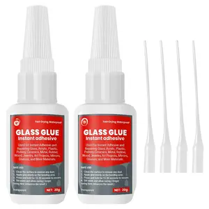 2-Pack 20g Clear Glass Glue, -Setting Transparent Adhesive with Precision Tips,  Invisible Bond for Glass Repair, , , Ceramics, Crafts & DIY Projects