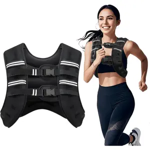Weighted Vest, 8lb/12lb/16lb/20lb/25lb/30lb Weight Vest with Two Adjustment Straps for Men Women, Weight Vests with Reflective Stripe for Strength Training, Running, Jogging, Walking