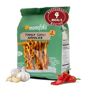 Momofuku Tingly Chili Ramen Noodles by David Chang, 4 Pack of Restaurant Quality Instant Noodles Now with More Sauce & 11g of Protein