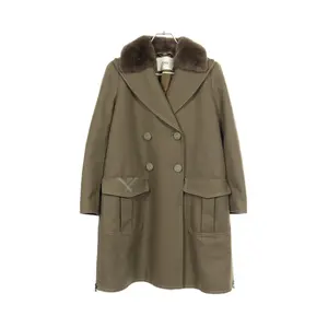 Pre-owned FENDI Wool Small Leather Goods Cashmere Coat