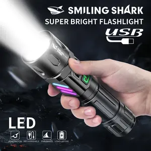 【SD-5401】SmilingShark LED Magnetic Torch Light - Super Bright M60, Splittable Wall-Mounted Fixture, Zoomable, 5 Modes, Type-C, LED Portable Torches for Camping & Hiking
