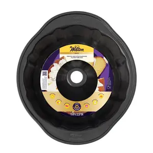 Wilton 6089607 Nonstick 3x9 in. Gold Fluted Tube Pan, Black