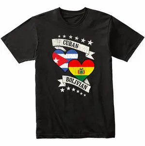 Cuban Bolivian Heart Flags Cuba Bolivia T-Shirt