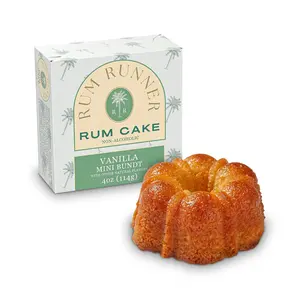 The Great Spirits Baking Co Rum Runner Vanilla Rum Cake Mini Bundt 4 oz, Made with Caribbean Rum, Individually Packed Dessert for Gifting or Personal Treat