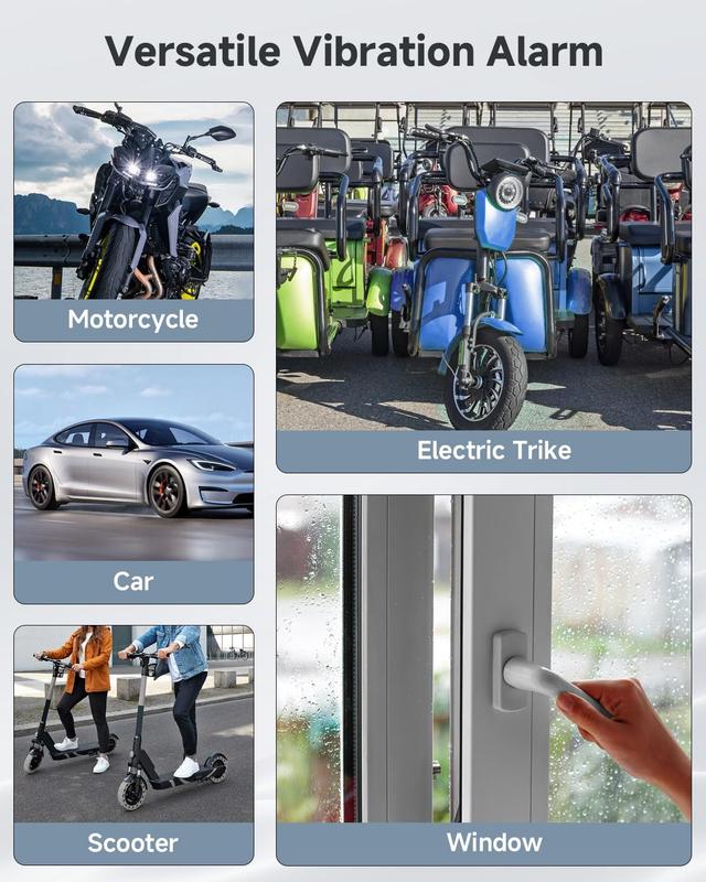 110dB Car Alarm System, Anti-Theft Vibration Alarm with 10 Levels Sensitivity Adjustable, Wireless Remote Anti Theft Device for Car