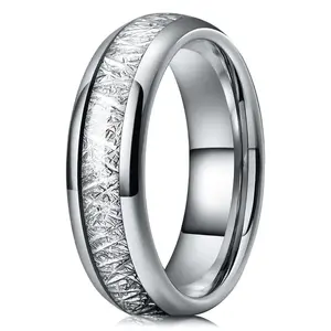 Silver Meteorite Duo Tungsten Carbide Ring