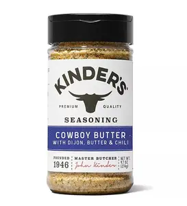 Kinder's Cowboy Butter Seasoning 9.7 oz - Premium Spice Flavor for Cooking & Meat Flavoring - Real Butter, Garlic, Herbs, Dijon Mustard, Red Chile Blend
