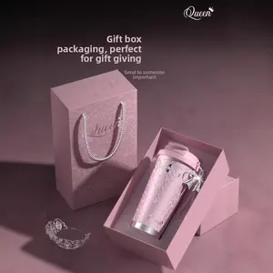 Double-Drink Coffee Cup for Women, High-Aesthetic Ceramic & Stainless Steel Insulated Bottle, Portable Straw Cup, Luxurious Travel Mug