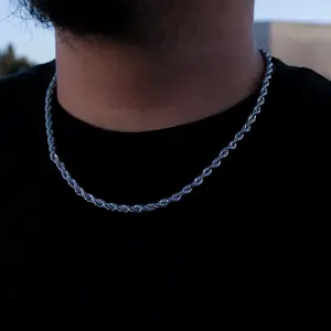 White Gold Rope Chain 5mm