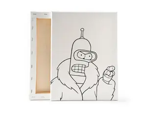 Futurama Inspired Pre-Sketched Canvas