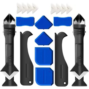 Caulking Tool, 3 in 1  Remover Multi Tool, Glazing Compound Finishing Tool, Caulk Remover Tool, for Bathroom,Kitchen,Floor,Window,Sink Joint,Frames Seal(2 sets)