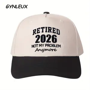 Retired 2026 Not My Problem Anymore Embroidered Baseball Cap Adjustable Dad Hat For Men Women Funny Retirement Gift Vintage Washed Casual Sun Hat
