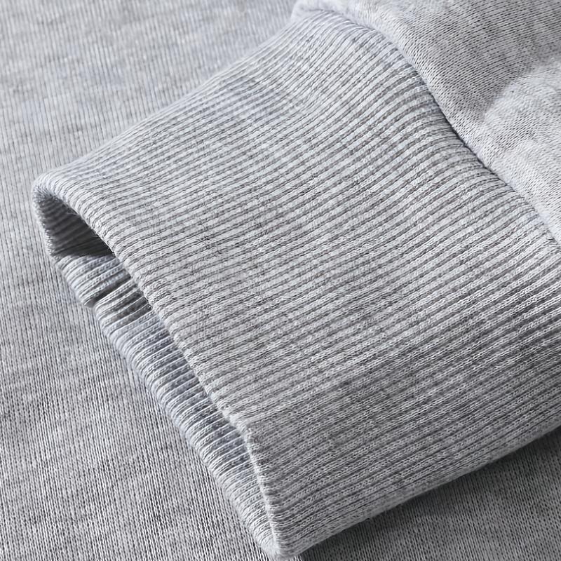 Men's Plain Two-piece Sweatsuit Set, Basic Regular Fit Casual Drop Shoulder Half Zip Hoodie & Pocket Drawstring Sweatpants, Men's Clothing